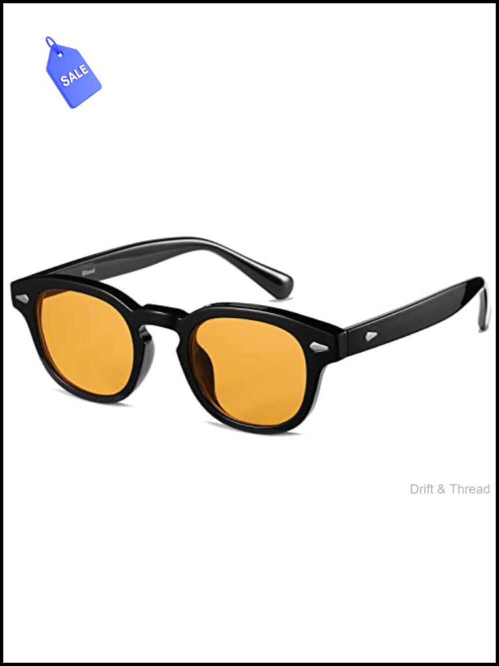 Retro Round Tinted Sunglasses UV400 TR90 Lightweight